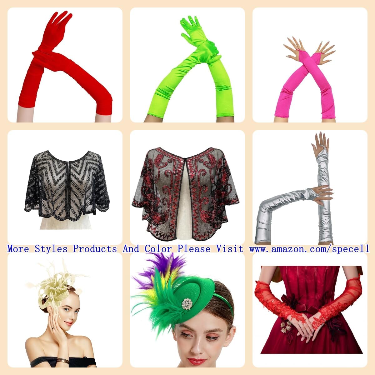 Specell Women's Sexy Sheer Fingerless Gloves Mesh Tulle Super Long Gloves Opera Costume Prom Wedding Party Dance Etc - Image 4