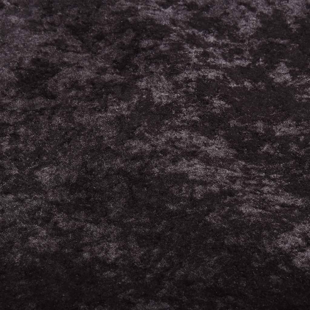 Tapis en velours lavable en machine - 80 x 150 cm - Avec dessous antidérapant pour isolation phonique et motif accrocheur - Anthracite