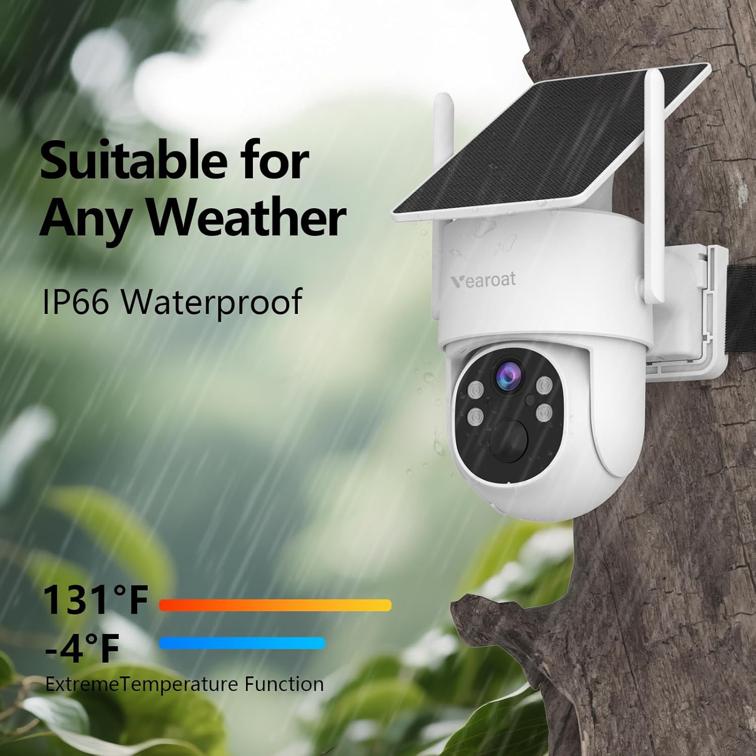 4G LTE Cellular Security Camera Outdoor System, 365 Days Unlimited Data,Wireless Solar Security Camera，Remote Monitoring, Motion Sensor, Human Tracking, 360°Viewing,2K Color Night Vision