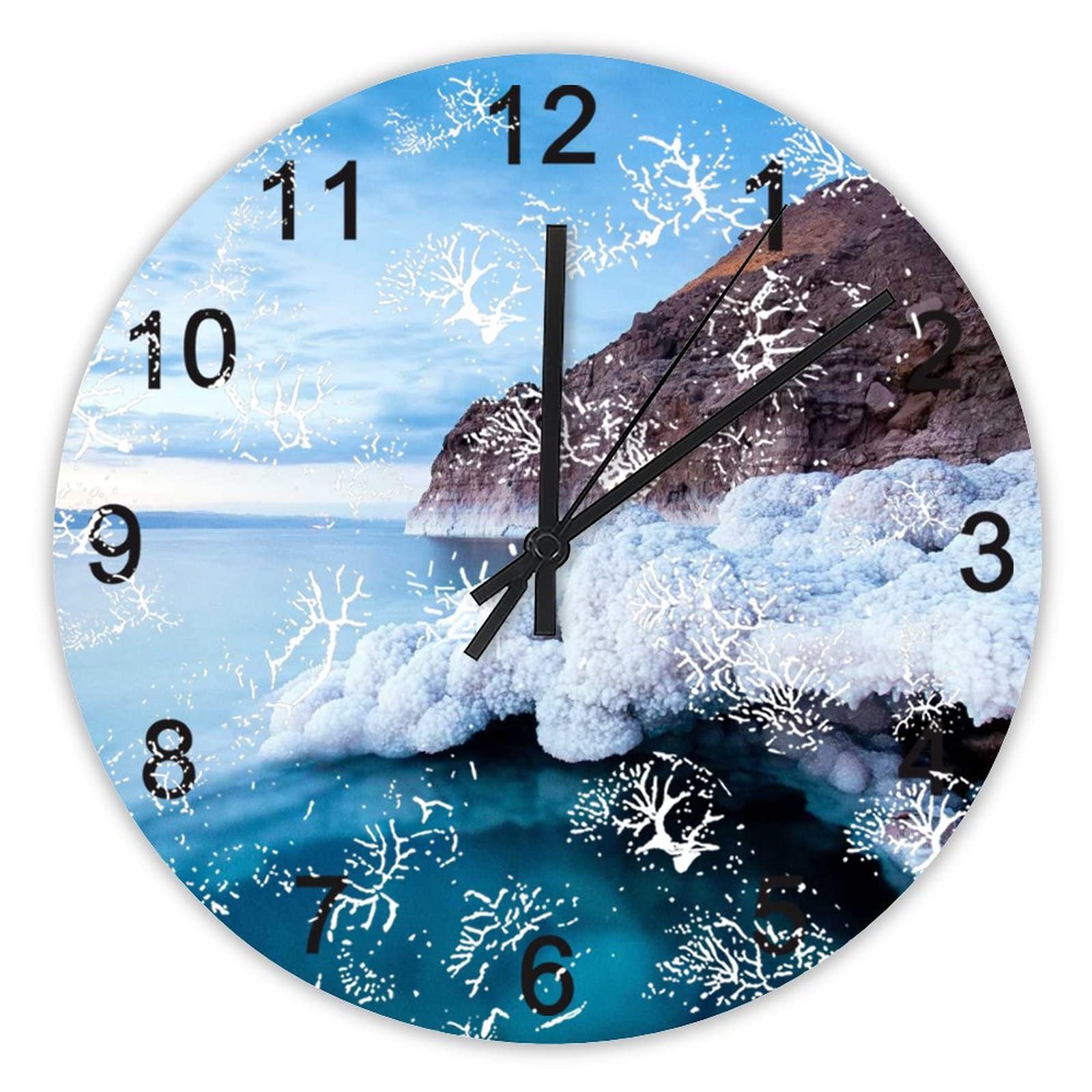 Horloge de cuisine décoration mer morte bleue pour un intérieur zen