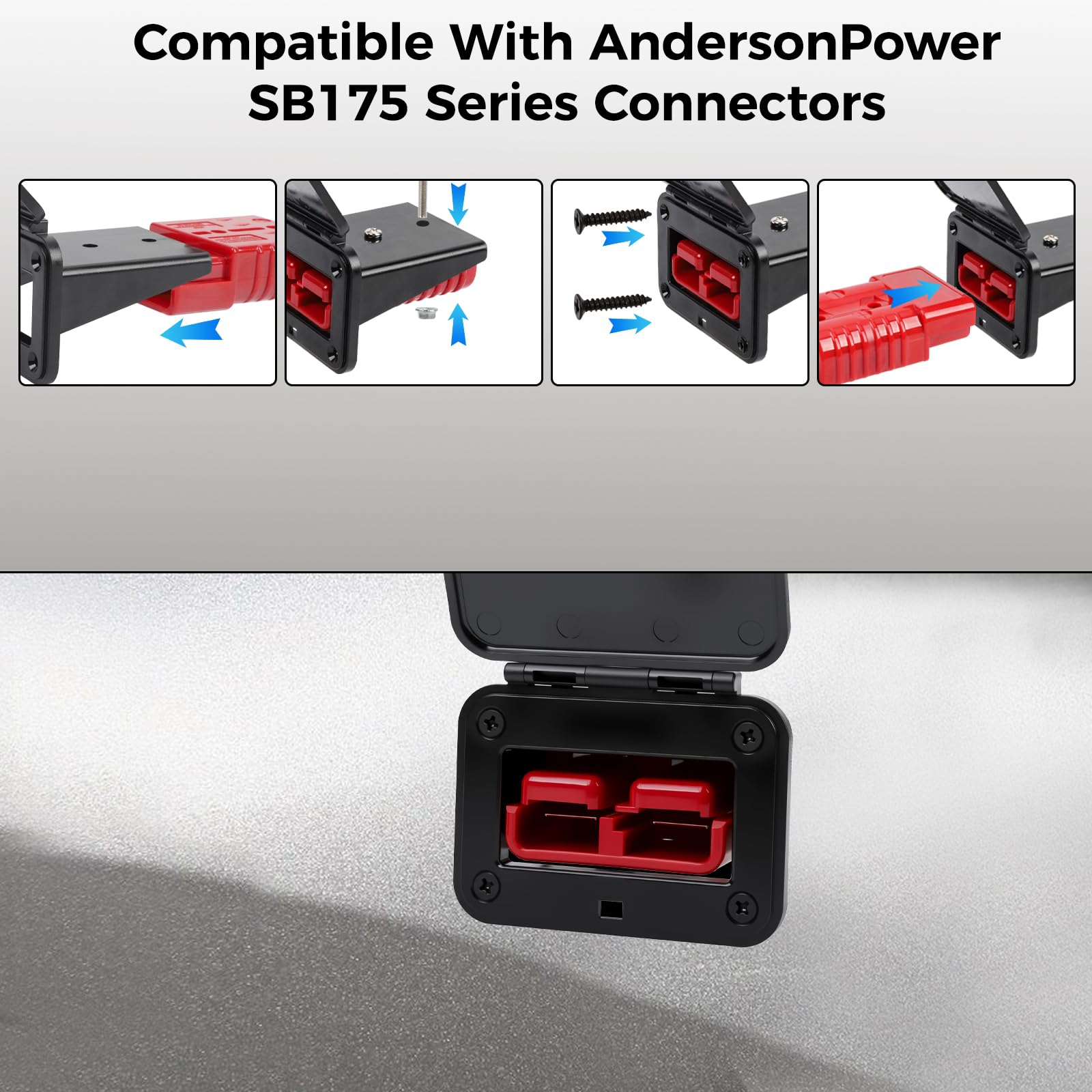 175A Connettore Batteria Rapida con Coperchio, Presa Disconnessione per Auto, Camping-Car, Barca, ATV, Camion, Trattore, Argano, Rimorchio, Gru - Kit Connettore Ad Alta Intensità