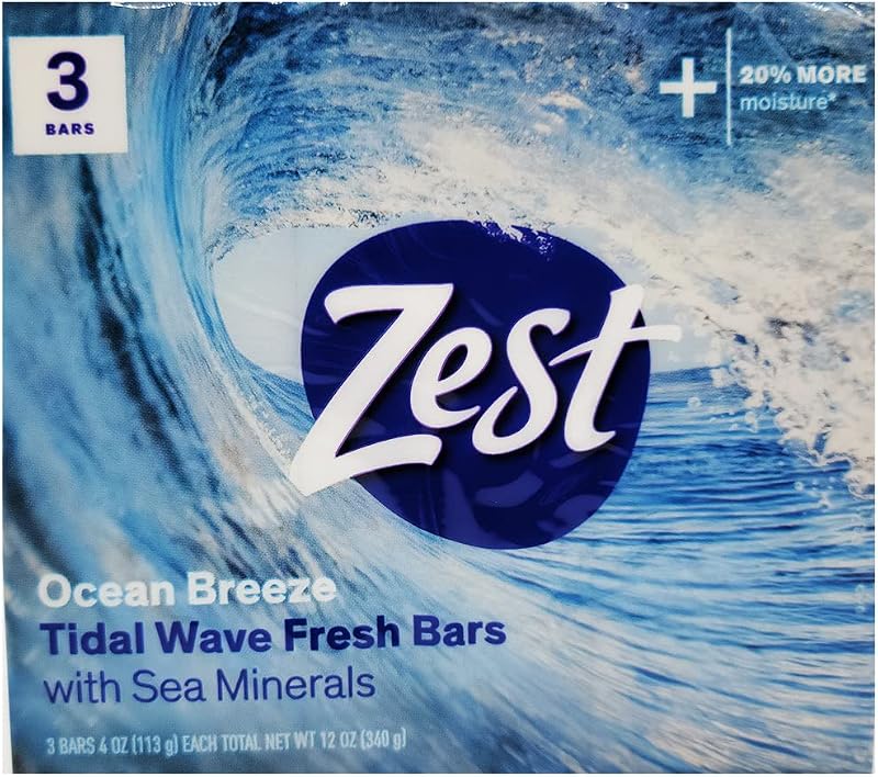 Sabonete em barra Zest Ocean Breeze, Pacote com 3