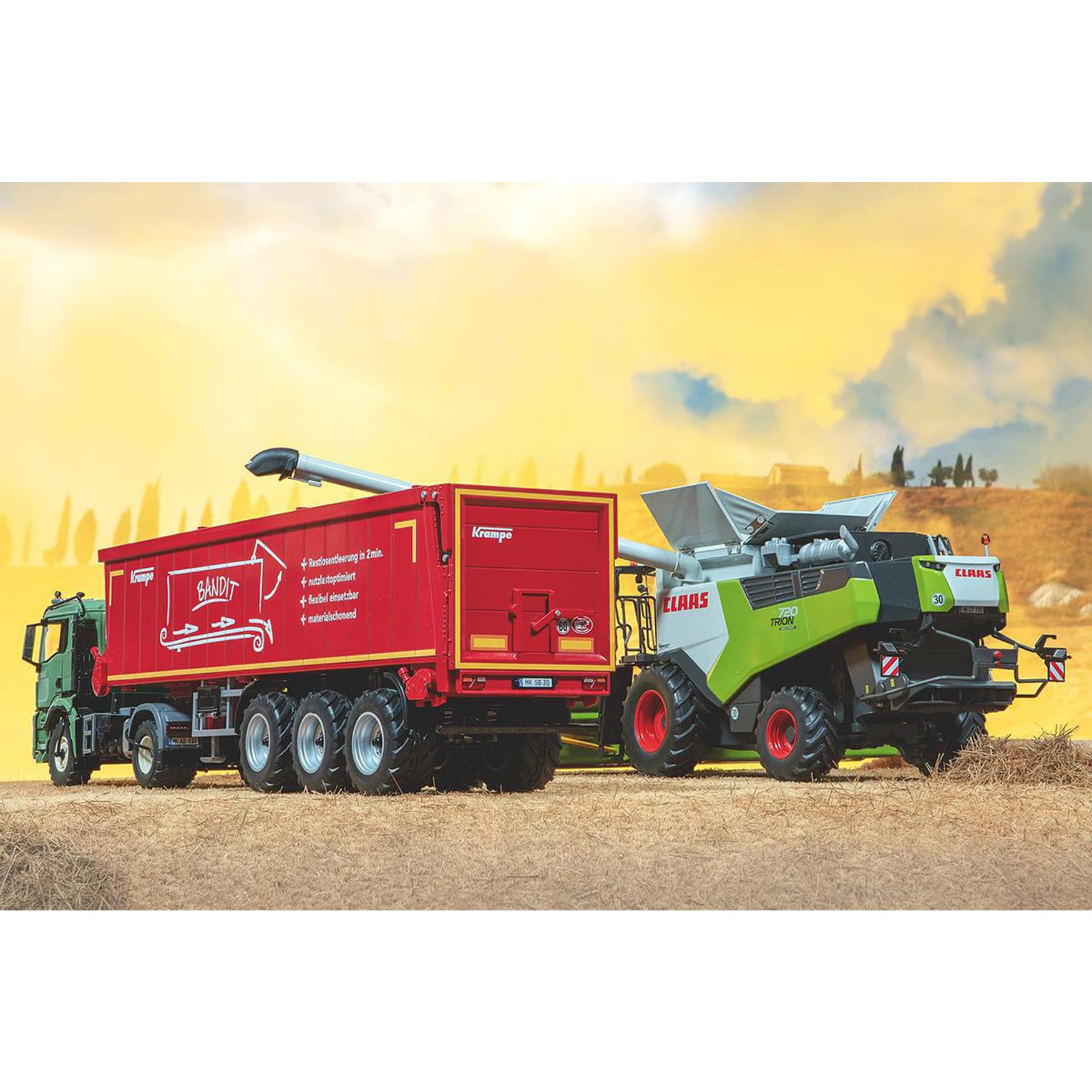 WIKING 077657 Krampe Przyczepa samozbierająca SB II 30,1070, Model, 1:32, Metal,tworzywo sztuczne, Od 14 roku życia, Wiele funkcji, Ruchoma klapa tylna, Wyciągane podpory, Czerwony