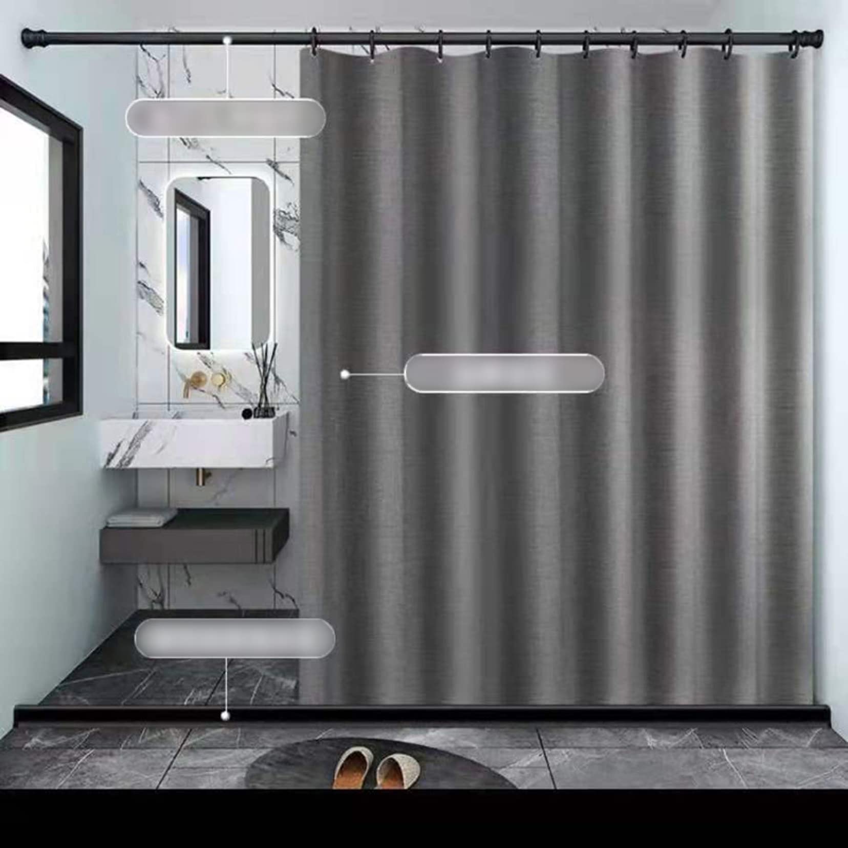 Amazon｜シャワーカーテン 長持ち重い ユニットバス用カーテン