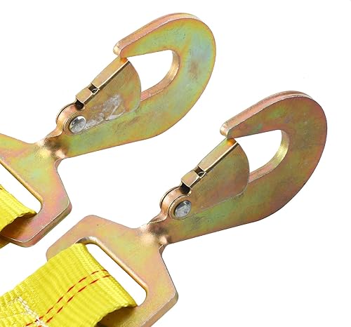 Miniatura 3 de 8MILELAKE 2 correas universales ajustables para cesta de amarre de 10,000 libras de fuerza con 2 ganchos planos, correas de cesta de remolque de eje