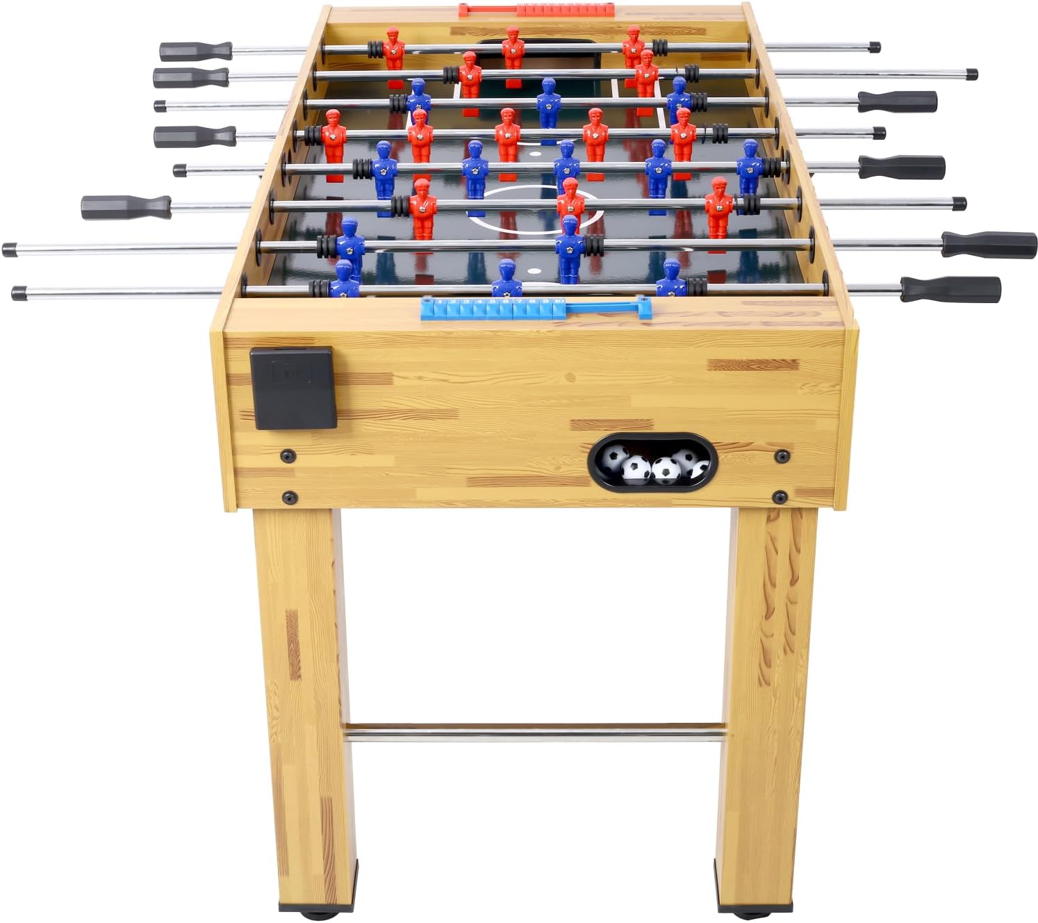 54-Inch Hurricane Foosball Table for Family Game Rooms with Light Cherry Finish, Analog Scoring and Accessories MDF+Steel Brown Superior Durability Elegant Design