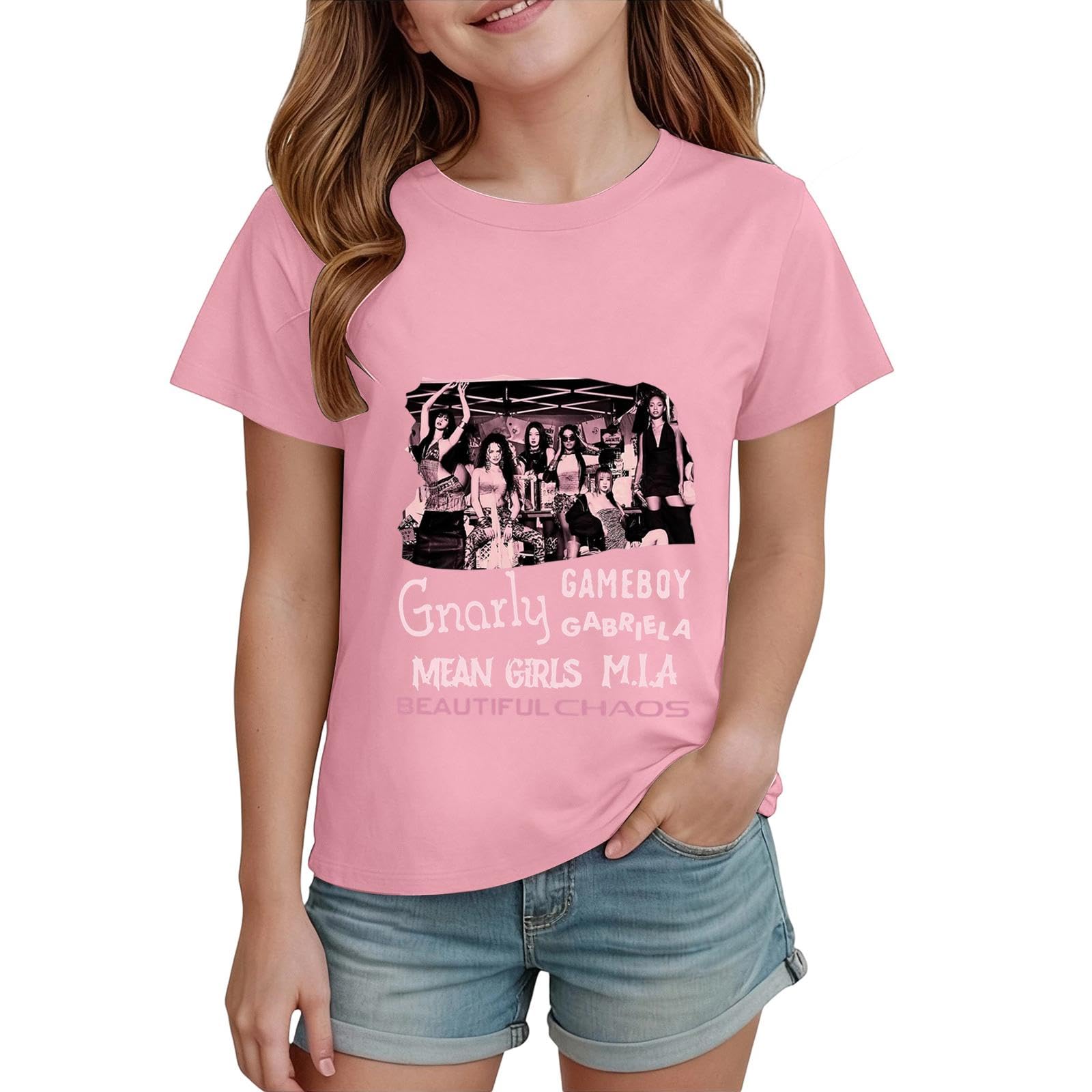 Girls Shirts Katseye Merch Tops Summer Graphic Short Sleeve Tshirt