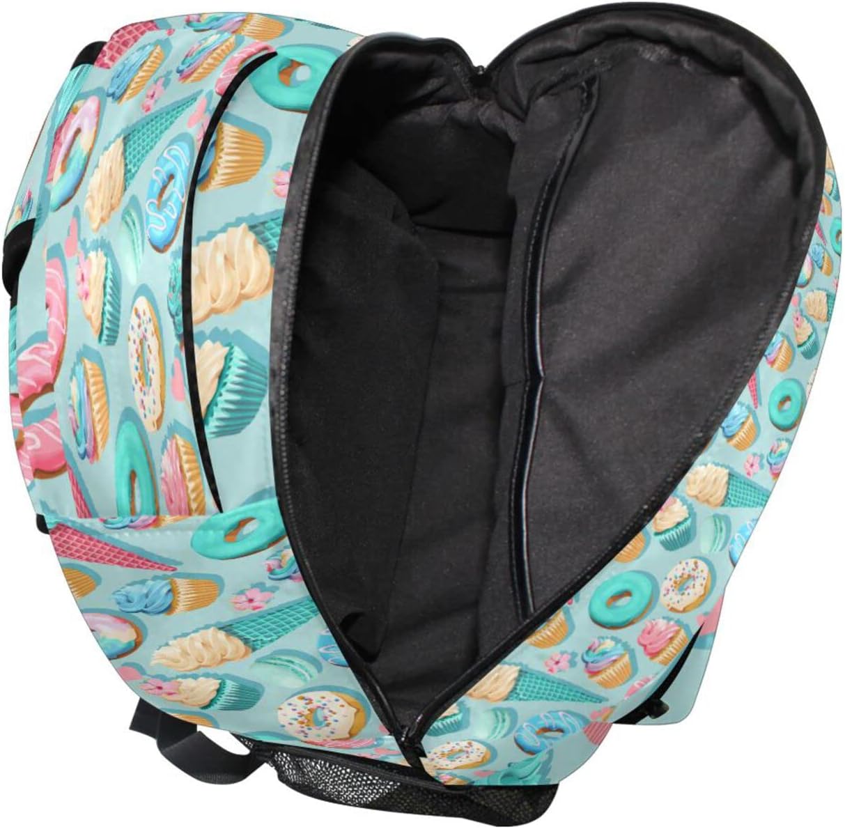 Blueangle Cupcakes Donuts Pattern Print Computer Backpack - Lightweight School Bag for Boys Girls Tenns - Image 5