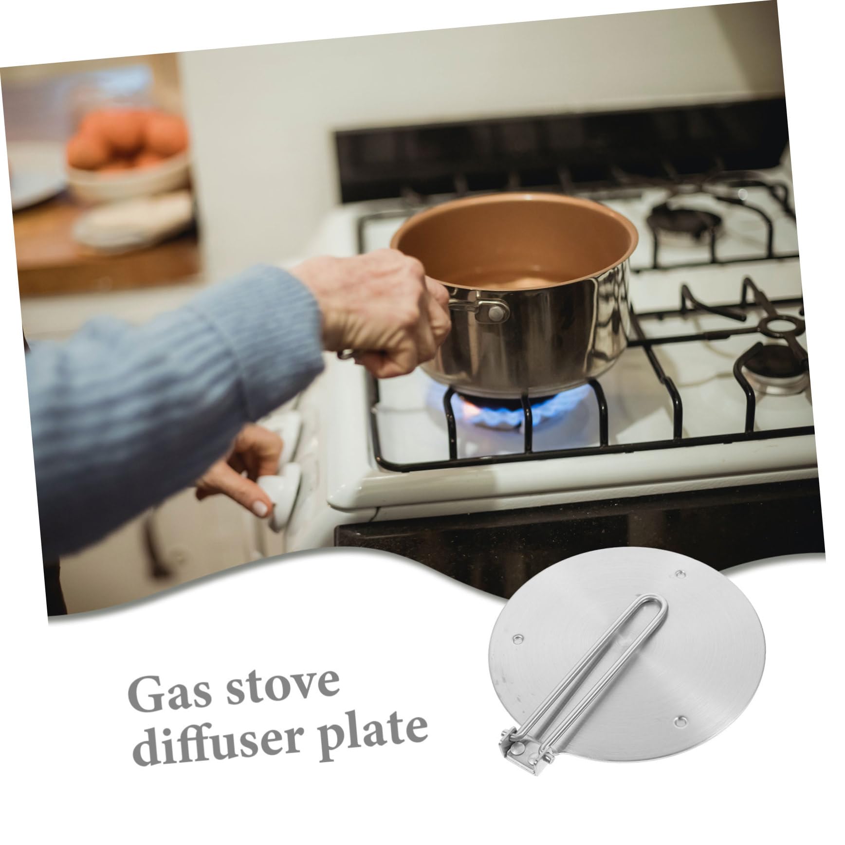 COLLBATH Placa Difusora de Calor Inoxidable Mango Desmontable para Cocinas de Gas y Eléctricas