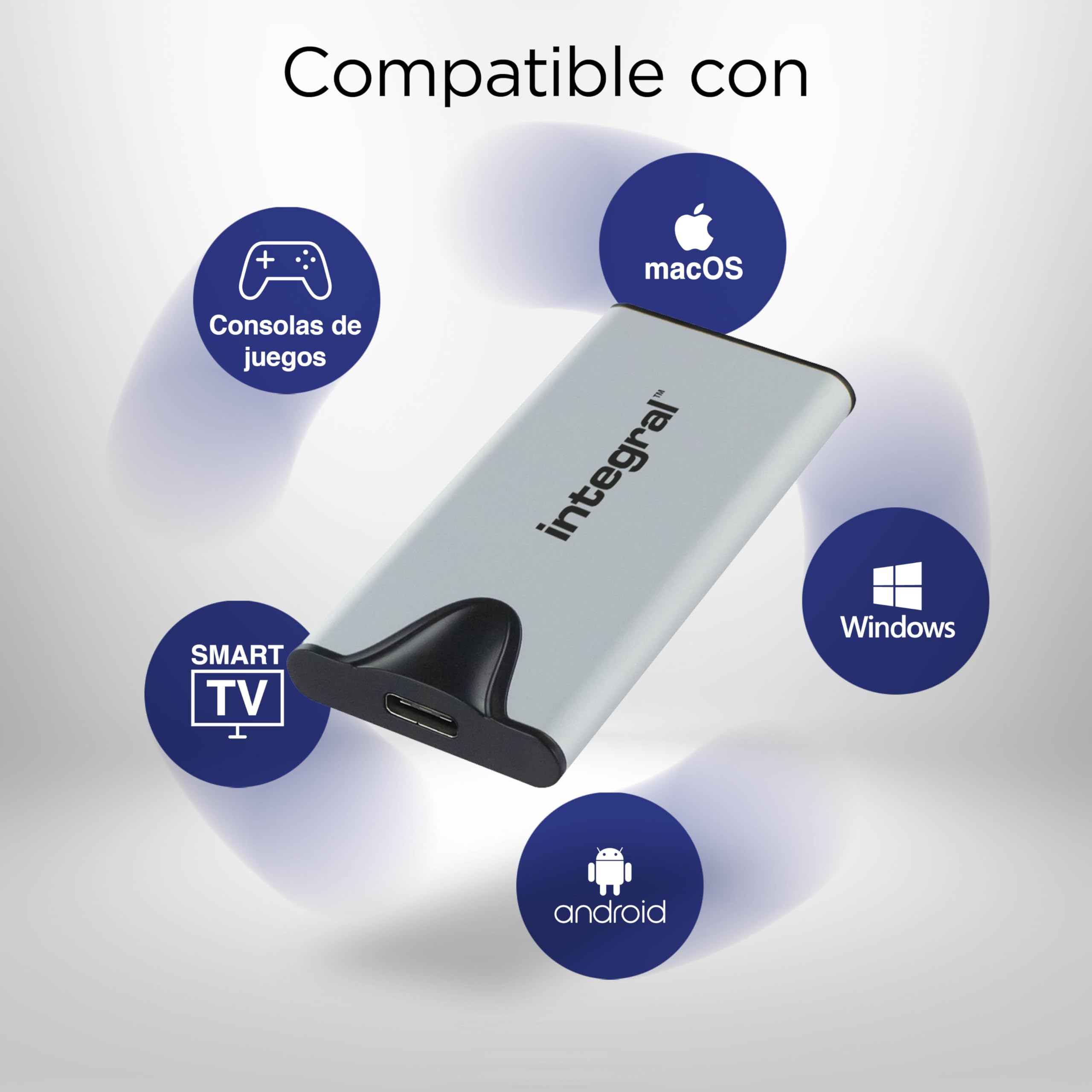 Integral SlimXpress Pro SSD Externa Portátil de 2 TB: USB-C, 2000 MB/s Lectura/Escritura, USB 3.2 Gen 2x2, Diseño Compacto, Plug & Play, Compatible con Mac, PC con Windows, Android, Xbox, PlayStation