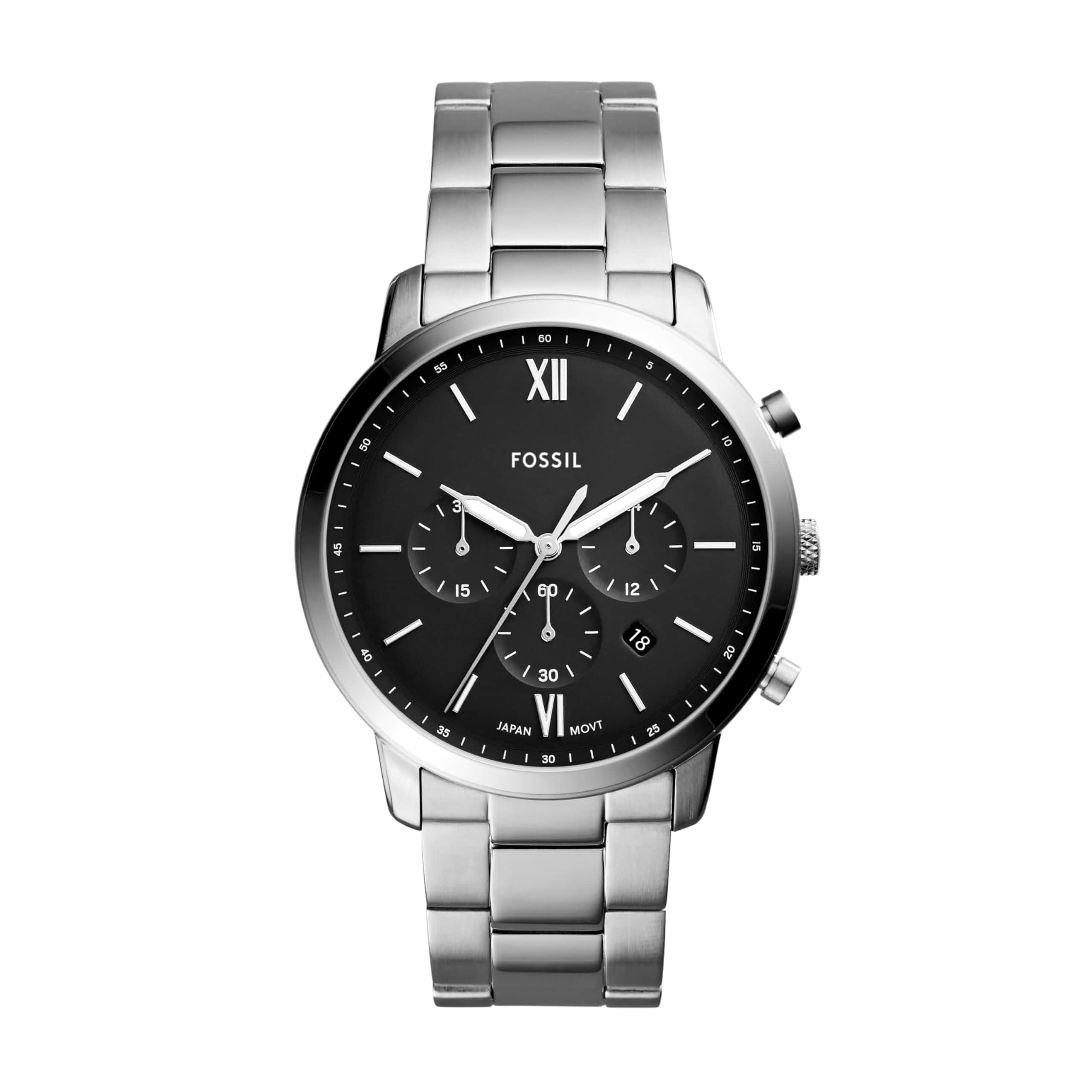Fossil Men's Watch, Neutra Quartz Stainless Steel Chronograph Watch for Men Stainless Steel