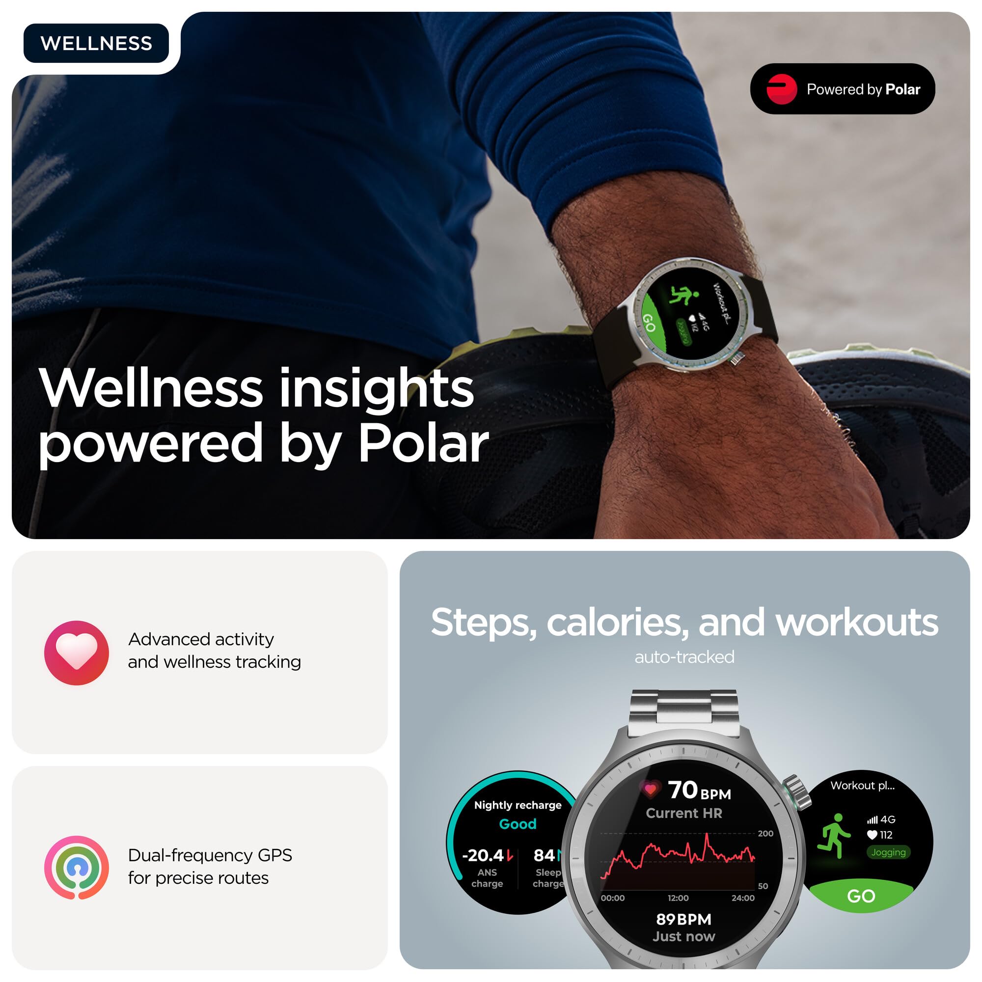 Moto Watch Premium Silver + Herbal Garden