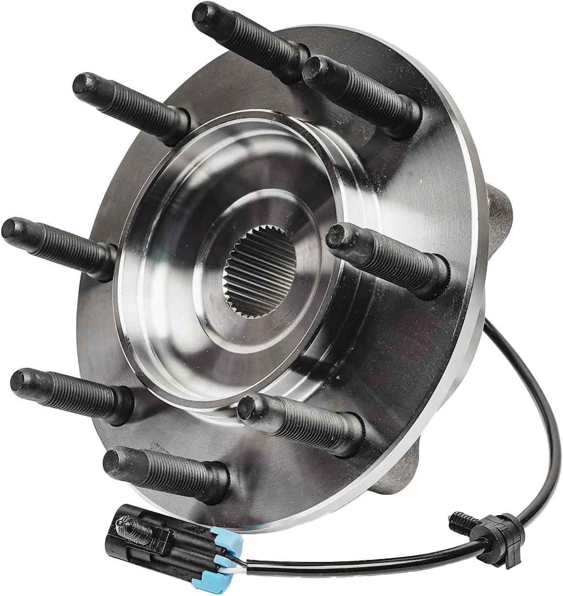 Detroit Axle - 4WD Front Wheel Bearing Hubs Kit for Silverado Sierra 1500 2500 HD 3500 Suburban Yukon XL 2500 Chevrolet GMC Hummer H2 [8 Lugs], 2 Wheel Bearing Hubs 2 CV Axle Nuts Replacement