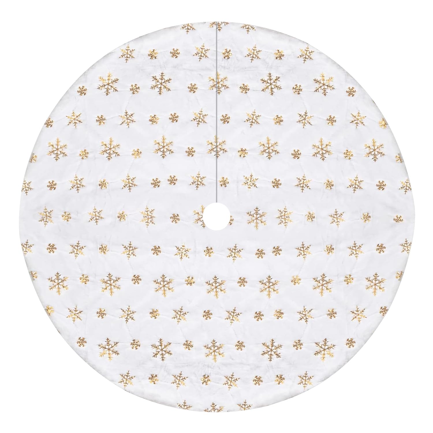 WedDecor Christmas tree skirt in grey and white velvet