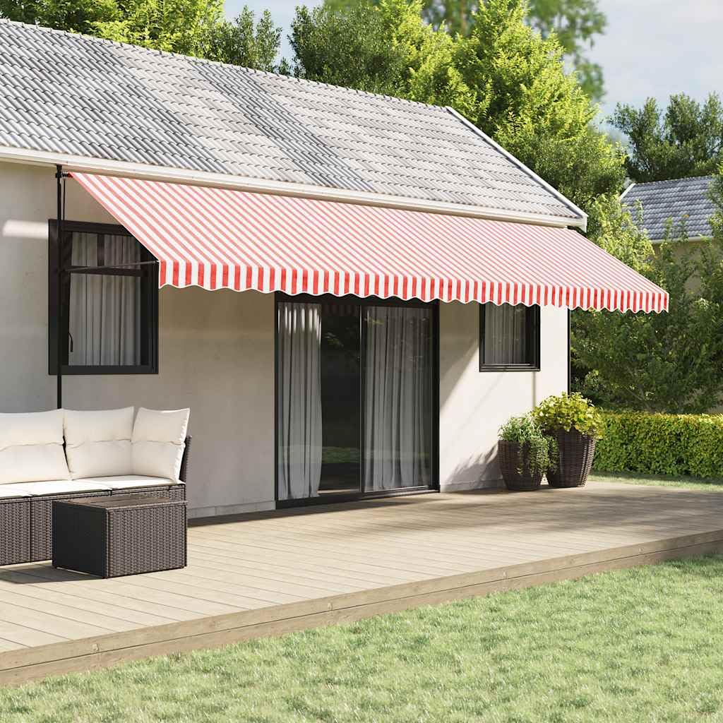 Lona de repuesto rayas, color rojo y blanco | 100% poliéster, revestimiento de PU, impermeable, protección UV, ligera, para jardín