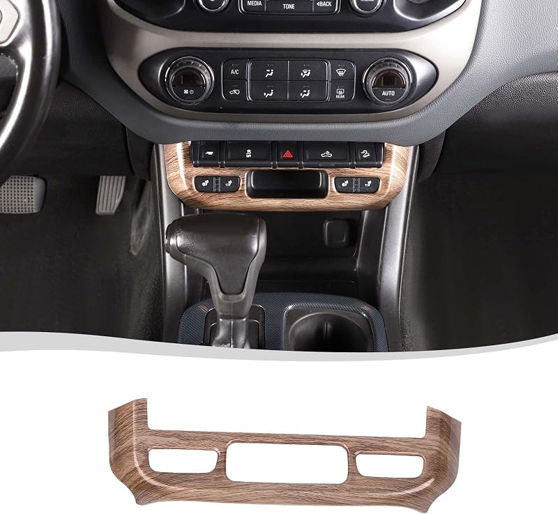 Moldura de acabamento do painel do interruptor de emergência Voodonala com efeito madeira para Chevy Colorado/GMC-Canyon 2014–2022