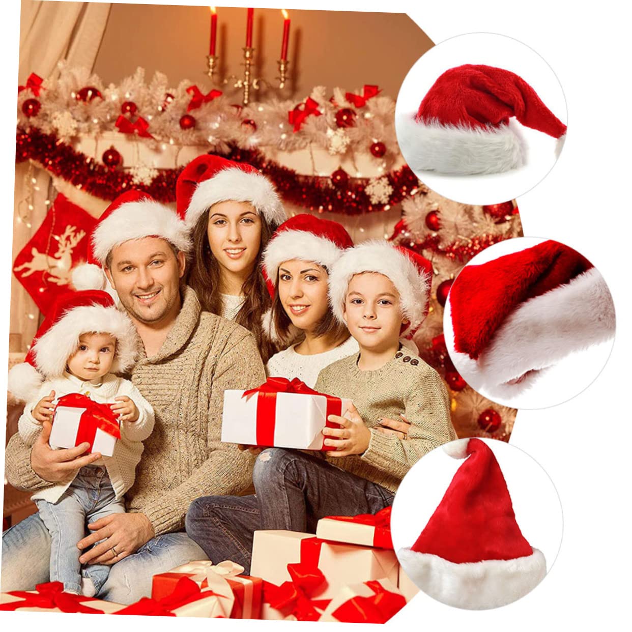PRETYZOOM 12 Pz cappello di babbo natale cappelli di Babbo Natale Cappello da Natale cappello natalizio cuffia natalizia cappelli in costume invernali da uomo addobbi i