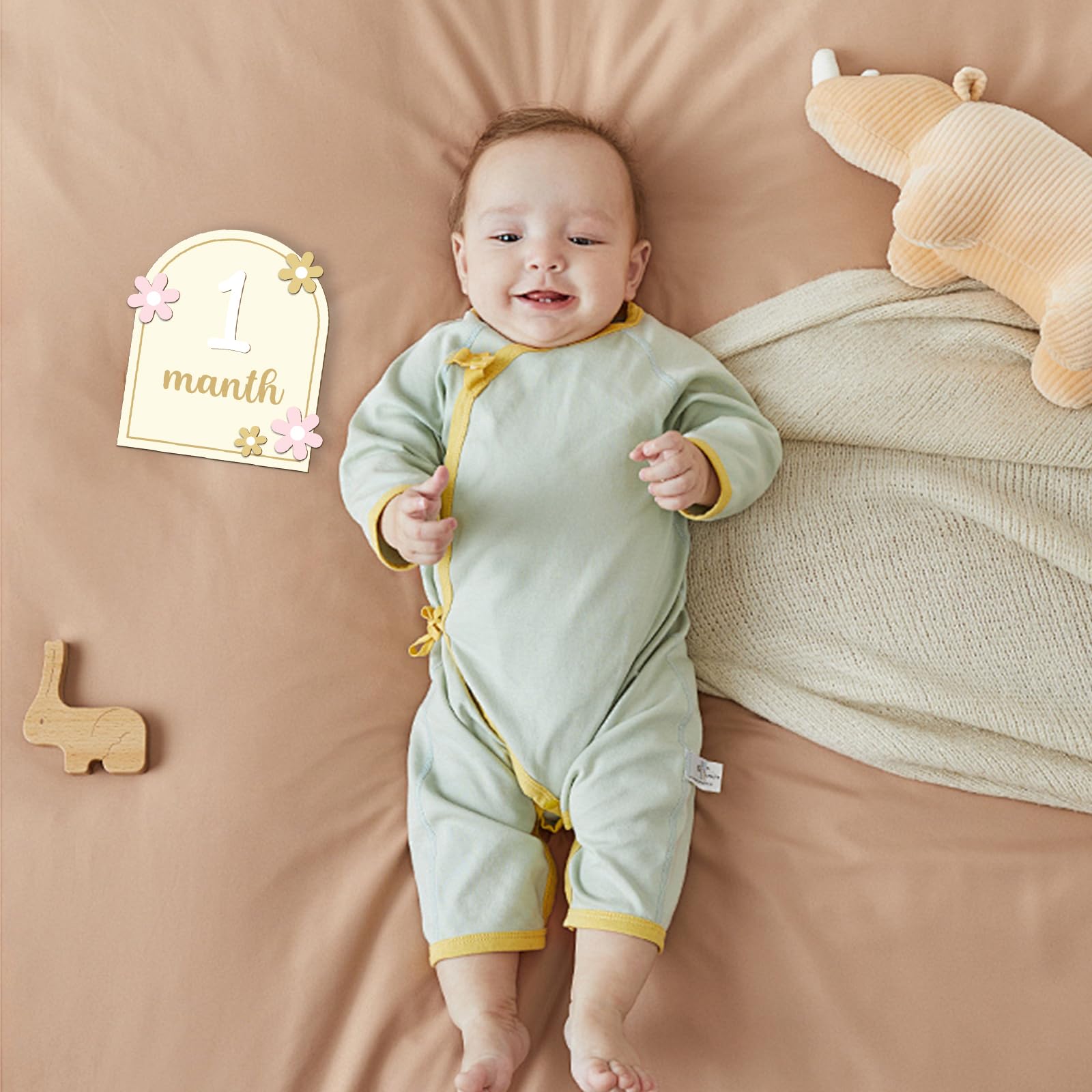 Decorazioni per carte dei mesi del traguardo del bambino, carte mensili in legno per il traguardo del bambino Vacanza Annuncio del bambino traguardo del neonato Cartelli dei mesi del bambinos