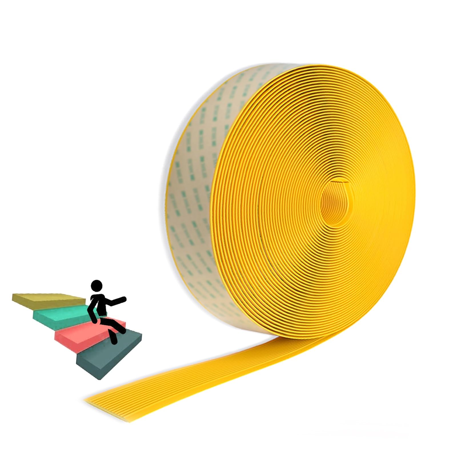 Perfil Bordes de Escaleras Perfil de Borde de Escalera Antideslizante de Plástico PVC Protector de Borde de Escalera Antideslizante Autoadhesivo Borde de Escalera Para Interior y Exterior ( Color : Gi