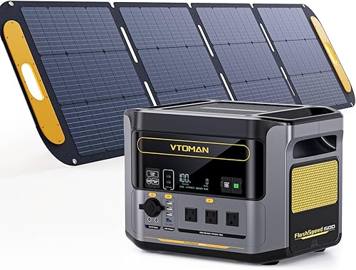 Miniatura 14 de VTOMAN Estación de energía portátil FlashSpeed 600, batería LiFePO4 de 499 Wh, 600 W CA (pico de 1200 W)/salida USB-C de 100 W, generador solar