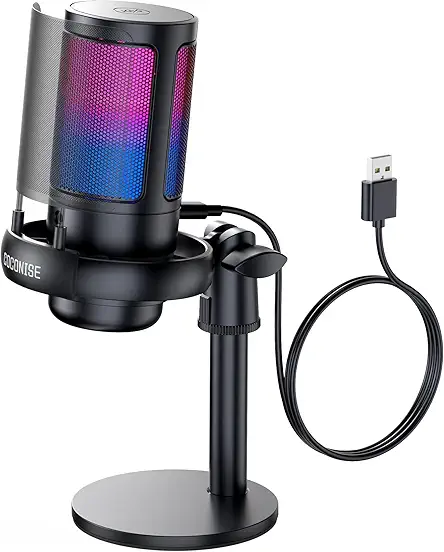 RGB Symphony Lights Gaming Microphone, Cardioid Polar Pattern,...