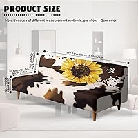 Vista 7 de Fundas para sofá cama con estampado de vaca marrón girasol con bandas elásticas para el hogar, sala de estar, fácil de instalar, antideslizante