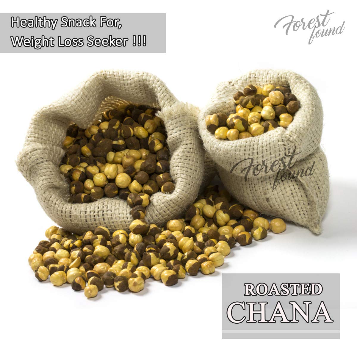 Forest Found Roasted Salted Desi Chana | Chickpeas Dana, Gluten-Free | Made by Vacuum Roasted Technology, Protein-Packed Healthy Gujarati Snack, Oil-Free, Non-GMO (250g) 2