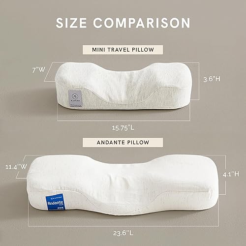 Miniatura 8 de Kanuda Almohada de viaje (azul escandia) Almohada ortopédica cervical para viajes, soporte ergonómico firme de espuma viscoelástica con terapia CV4