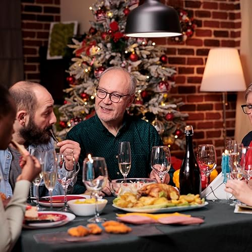 Miniatura 5 de Rollo de mantel de plástico, 310 pies x 54 pulgadas, mantel de mesa de plástico desechable negro, rollo de mantel premium PEVA impermeable negro con