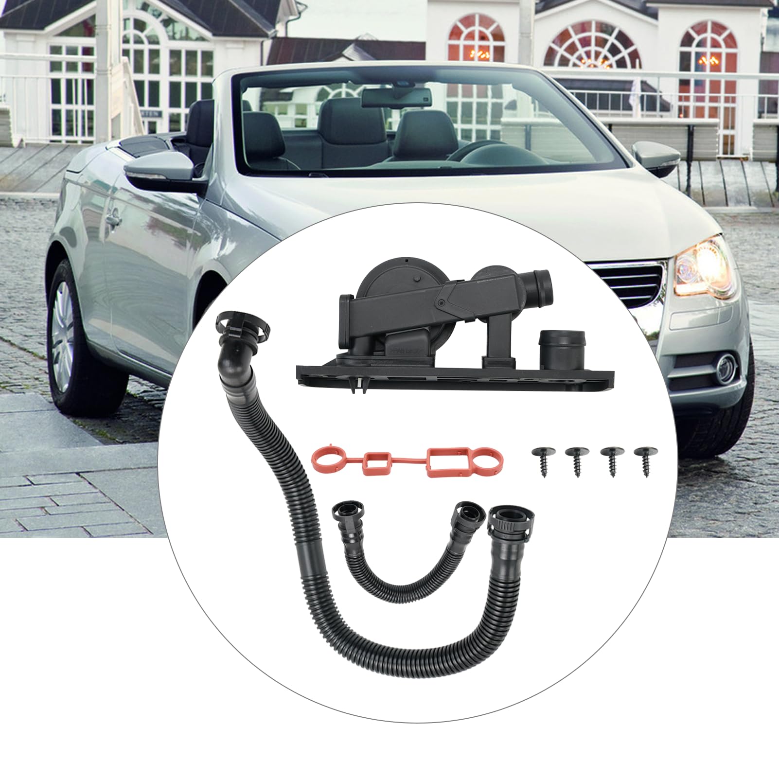 Kit de réparation de Tuyau de Reniflard de contrôle de Pression de Valve de Carter Compatible avec Au-di Se-at V-W Eos 2.0 TFSI Golf 5 1K 2.0 GTI 06F129101C