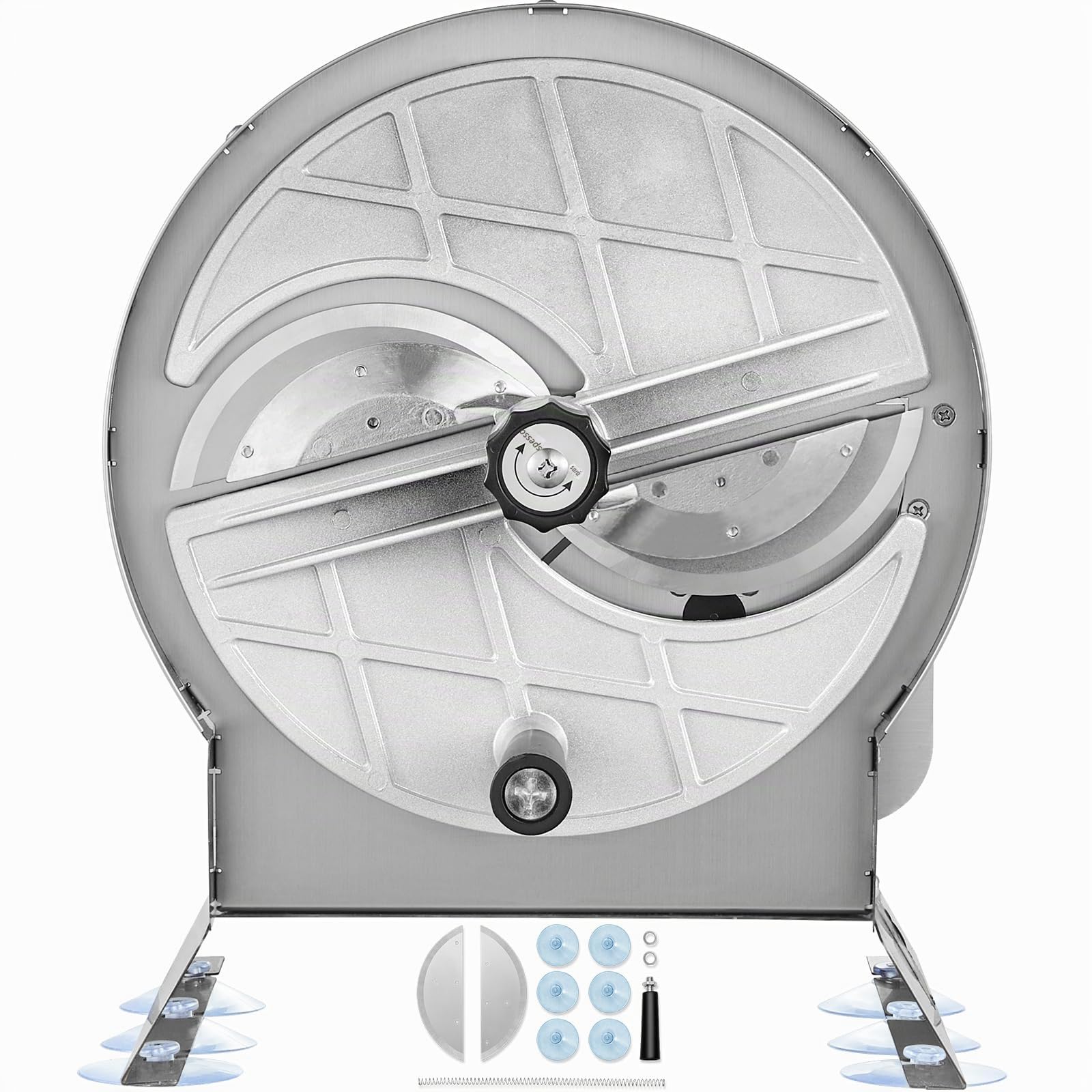 VEVOR Affettatrice Manuale per Frutta e Verdura, Affettatrice Commerciale Spessore 0-0,5"/0-12 mm, Affettatrice per Alimenti in Acciaio Inox per Patate, Cetrioli, Limone, Pomodoro
