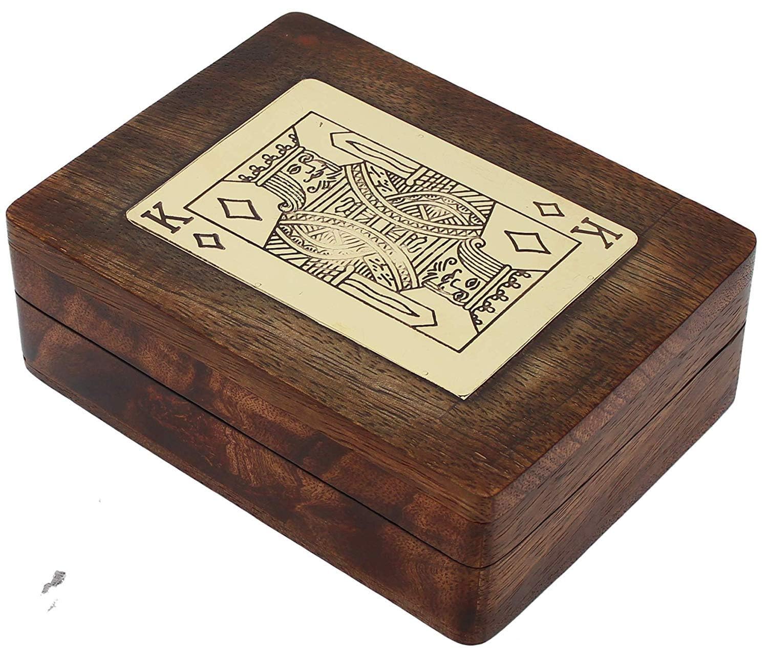 IBLAY Wooden Playing Card Holder Case (Brown) - Fits 1 Deck of Cards (4.2 x 3 x 1.5) - No Cards Included, 4.2 x 3 x 1.5 inches - Image 4
