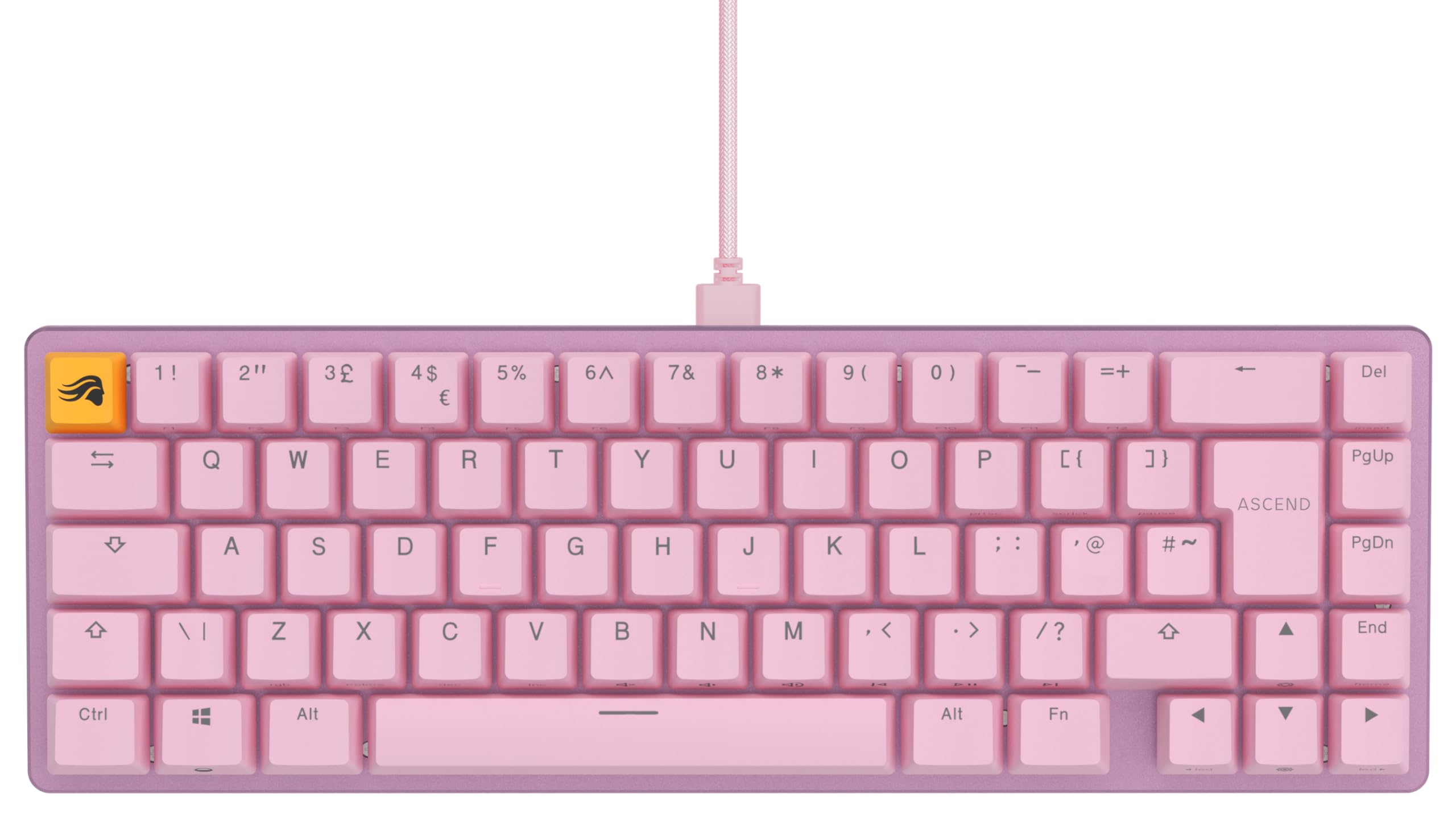 GLORIOUS Gaming GMMK 2 Compact (65%) - tastiera gaming mecc., TKL compatta 65%, alluminio, personalizzab., tasti doppia iniezione, Fox Switches, RGB per ogni tasto, layout QWERTY inglese - Rosa