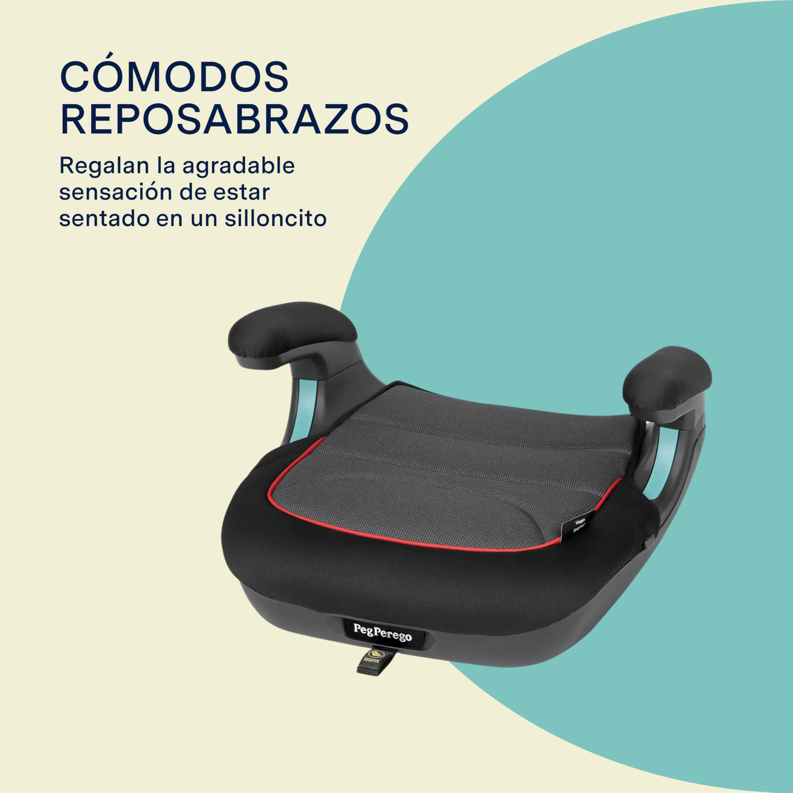 PEG Viaggio Shuttle Silla de Coche i-Size, Alzador para Niños 125–150 cm, 6–12 años, 22–36 kg, con ISOFIX, Portavasos Incluido, Active