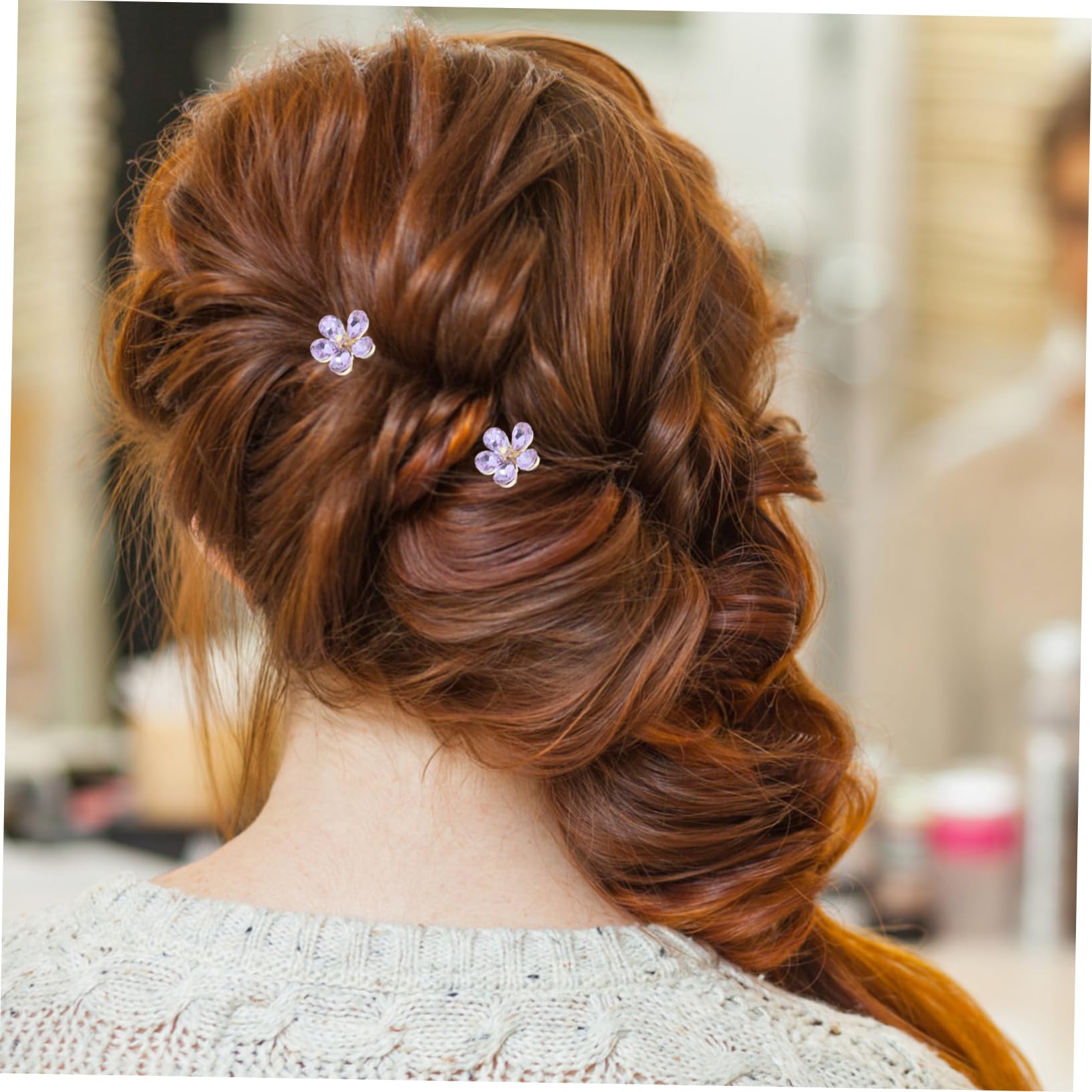 FRCOLOR 20 Stk Haarnadeln zum Flechten haarspange metall Frauen Haarnadel Haarschmuck für Damen U-förmige Strass- Strasssteine Violett
