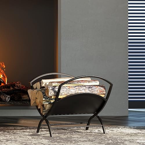 Miniatura 3 de Soporte plegable para leña para chimenea, para interiores, exteriores, estante apilable, estante de almacenamiento para leña Fire Beauty