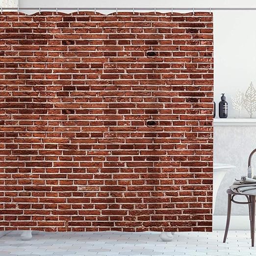 Amazon Kapanou 防水 シャワーカーテン 赤い壁のレンガ かわいいシャワーカーテン ユニットバス バスルーム 芸術の装飾 180cmx180cm バスフック付き 取り付け簡単 シャワーカーテン ホーム キッチン オンライン通販
