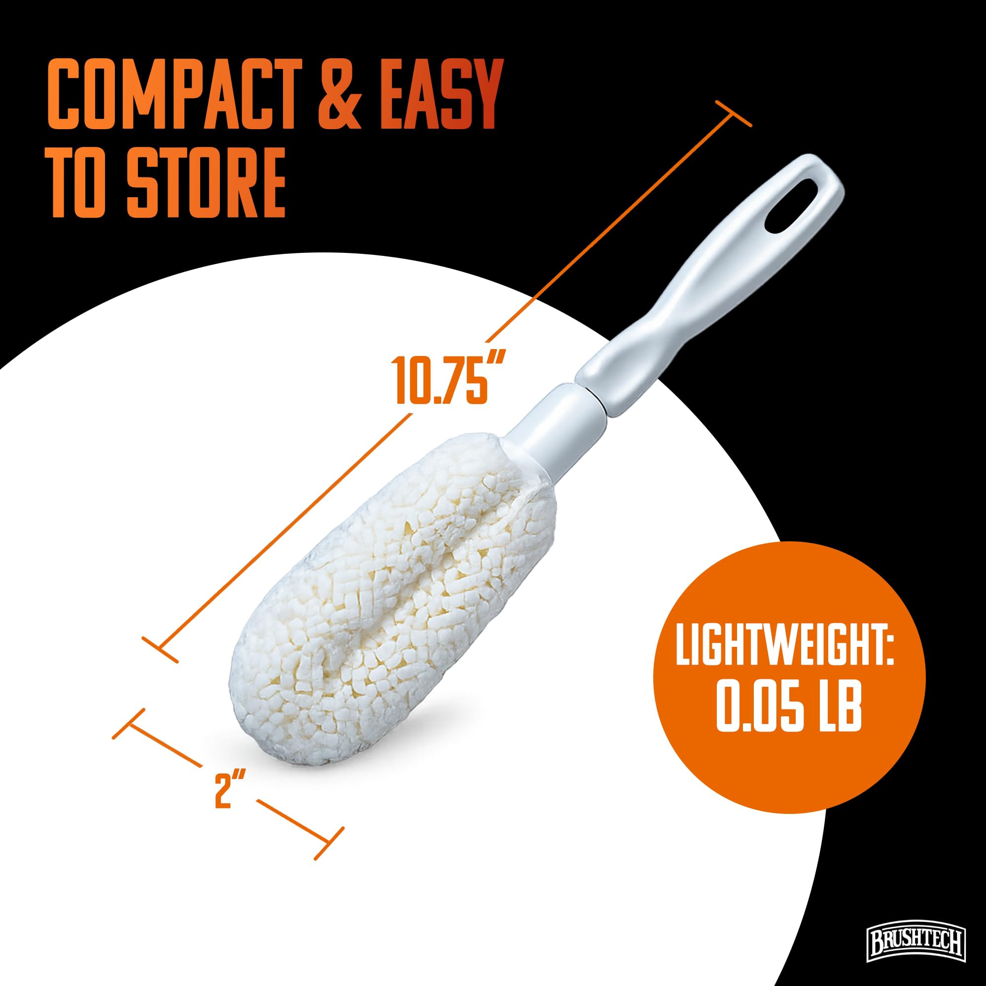 Brushtech B61C Szczotka do czyszczenia kieliszków i kieliszków do wina, odporne na zarysowania, miękkie włosie piankowe, nadaje się do mycia w zmywarce, szczotka do czyszczenia szklanek kryształowych