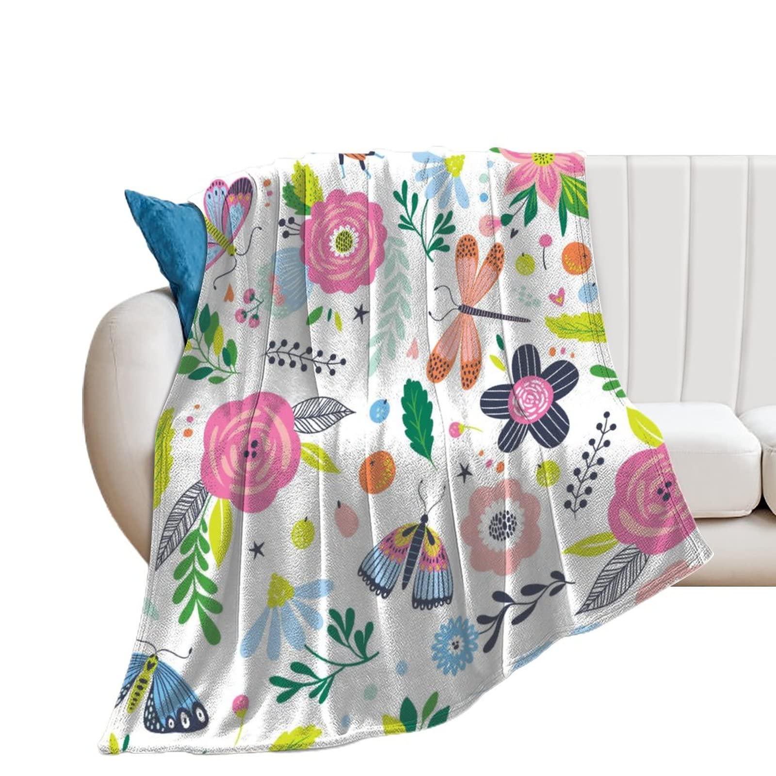 Couverture polaire papillon de qualité supérieure en flanelle chaude 130x150cm