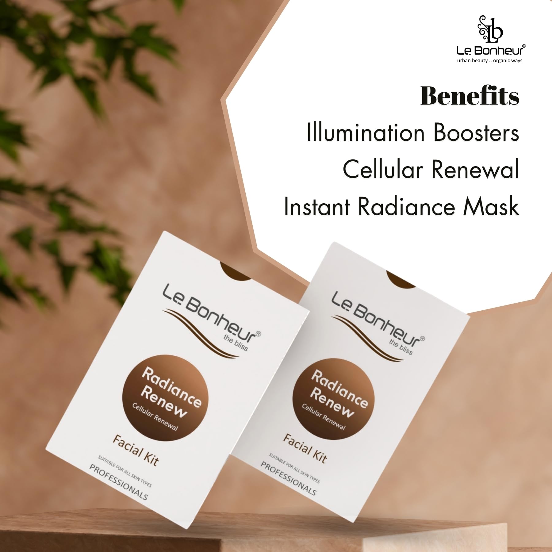 Le Bonheur Radiance Renew Professional Facial Kit | Wedding Edition | Glowing & Hydrating Skin | All Skin Types (Monodose - One Face Application Pack) | Men & Women 1