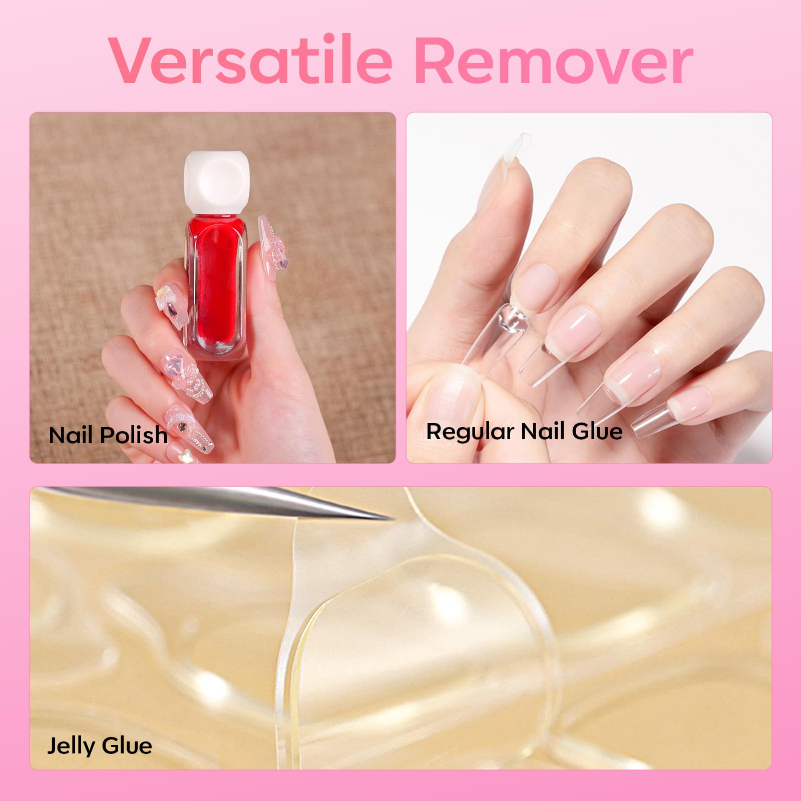 Makartt Nail Glue Remover für Nagelspitzen,50ml Nagelkleber Entferner für Press on Nails False Nails