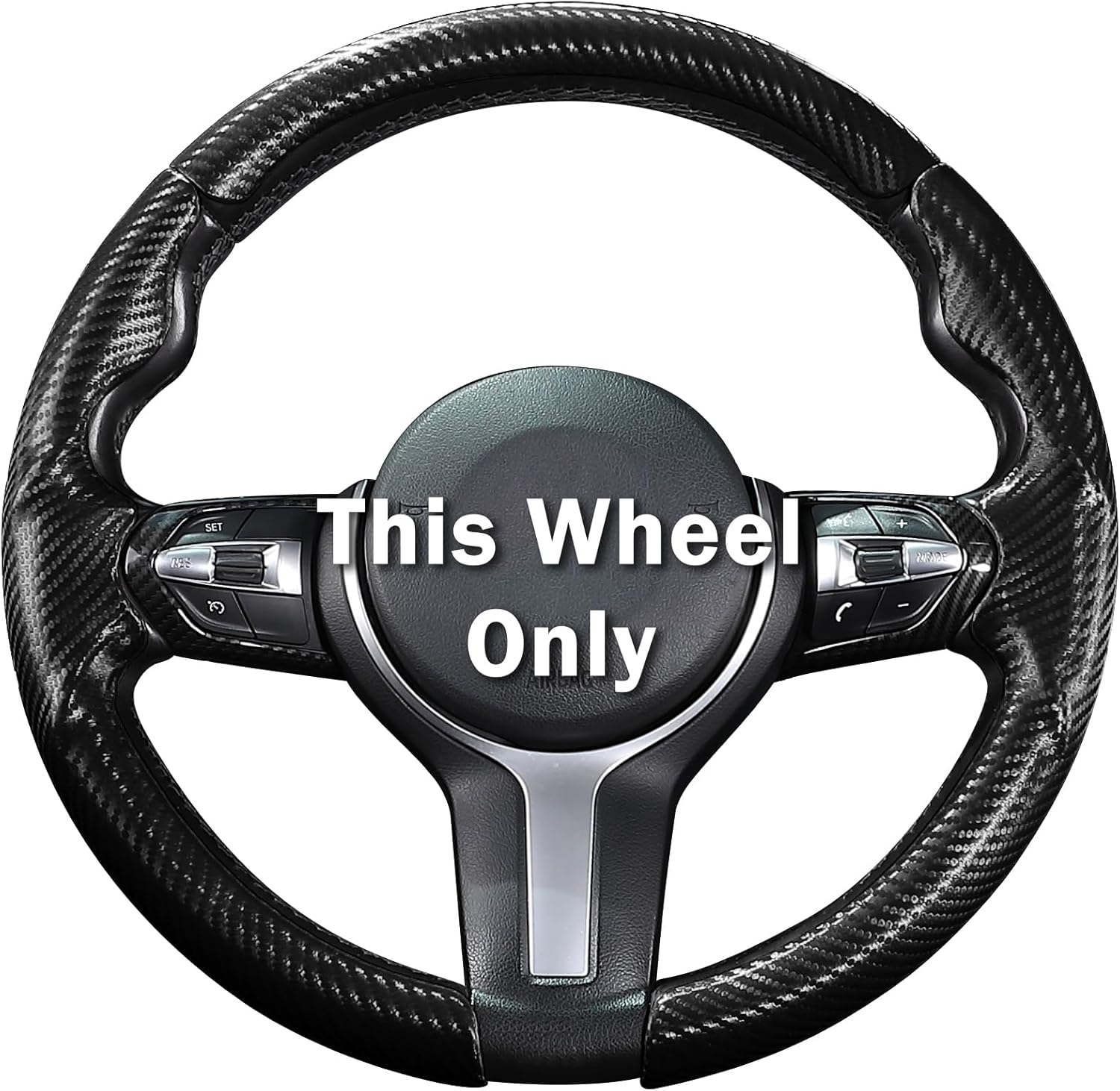 Steering Wheel Cover for BMW X3(2014-2017) X5(2014-2018) 3 Series(2012-2019) 5 Series(2014-2016) 328i 320i 330i 325i 528i 535i 530i 540i M3 2 4 6 Series X4 X6 M2 M4 M5 M6 Accessories (Matte Black)