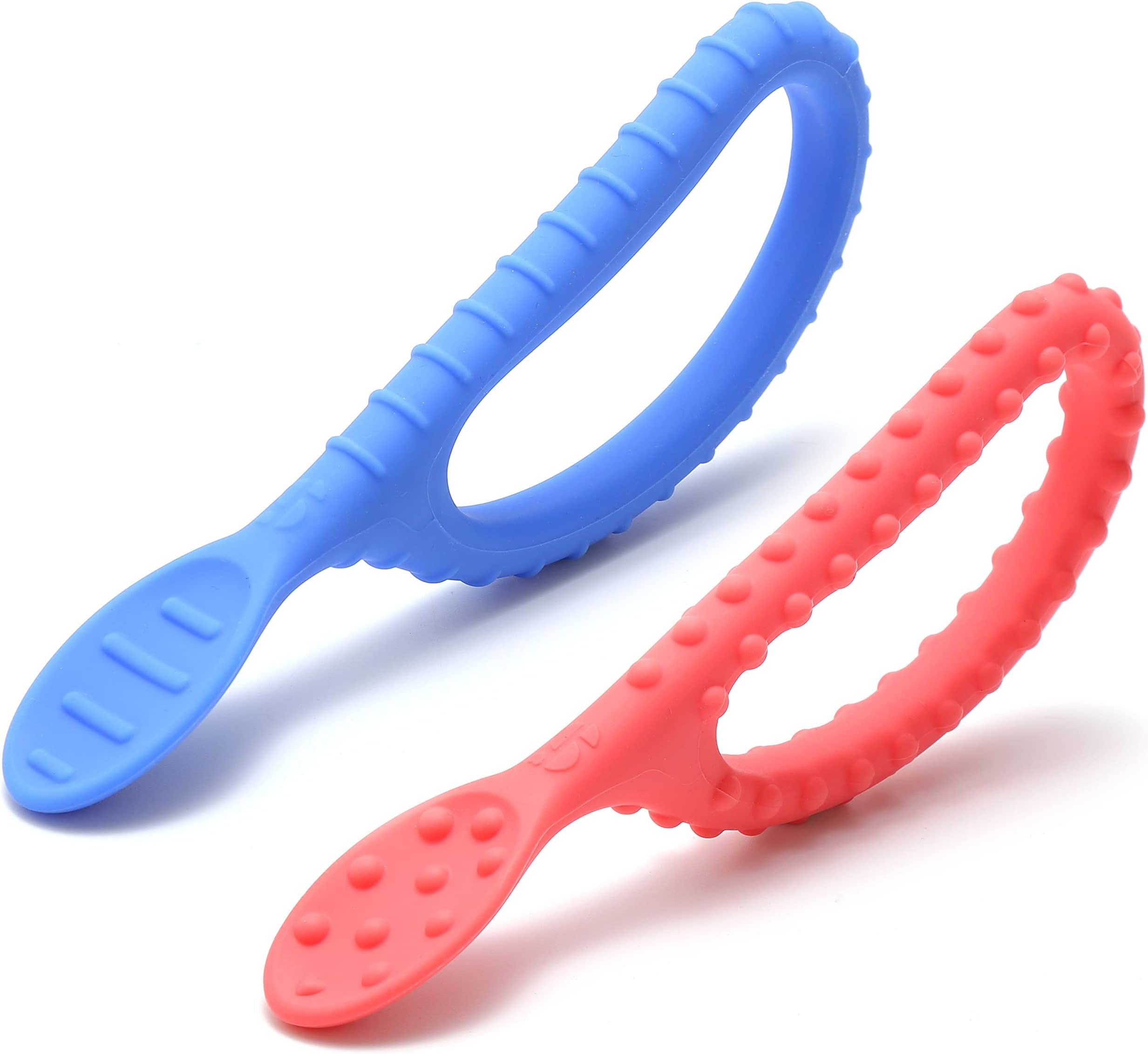 Special Supplies Duo Spoon Loops Oral Motor Therapy Tools, 2 Pack, Textured Stimulation and Sensory Input Treatment for Babies, Toddlers or Kids, BPA Free Silicone with Flexible, Easy Handle
