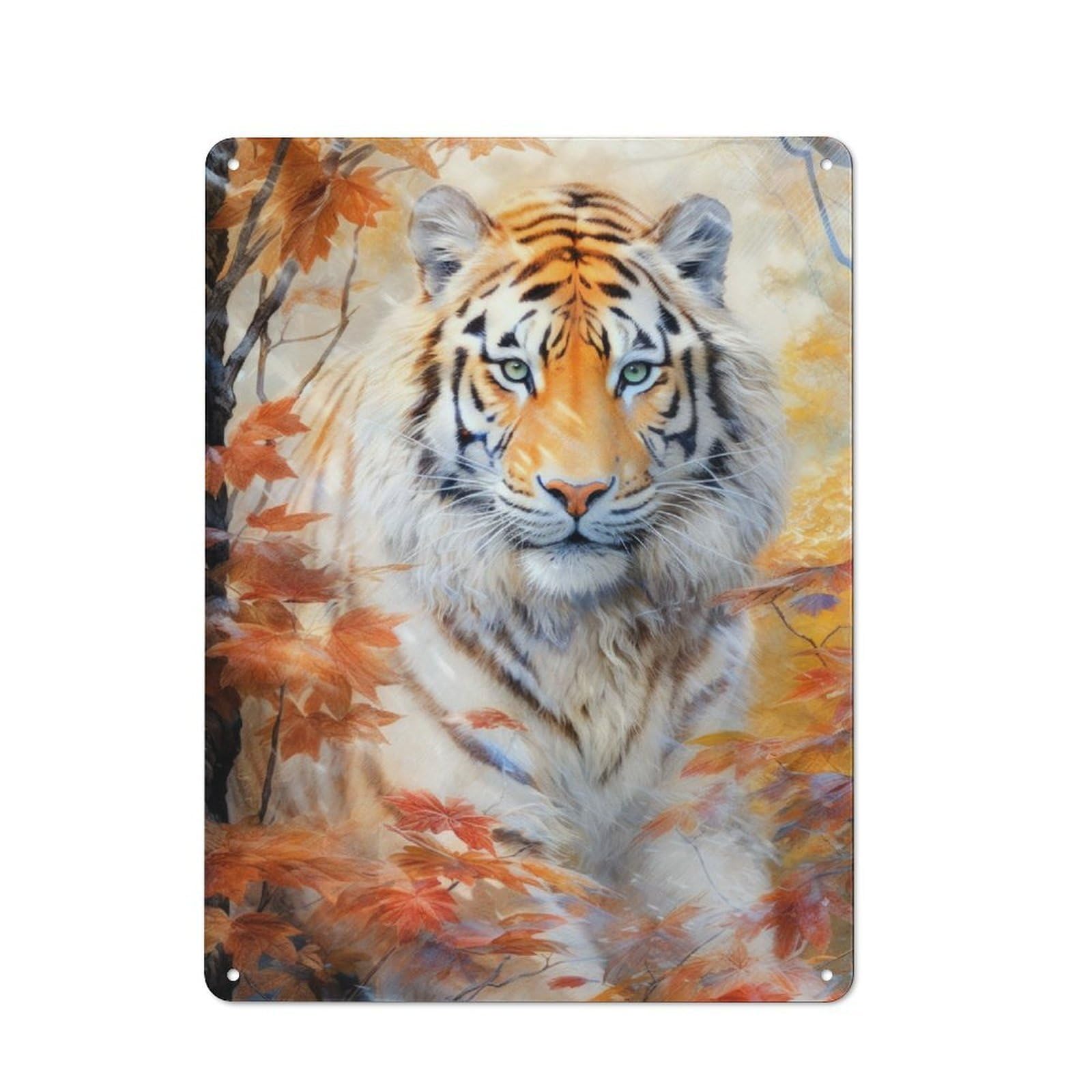 Junmoney Tiger Animal Art Rustic Metal Sign 40X30cm For Kitchen Or Home Bar, Gift For Kitchen Decor Lovers During The Christmas Season
