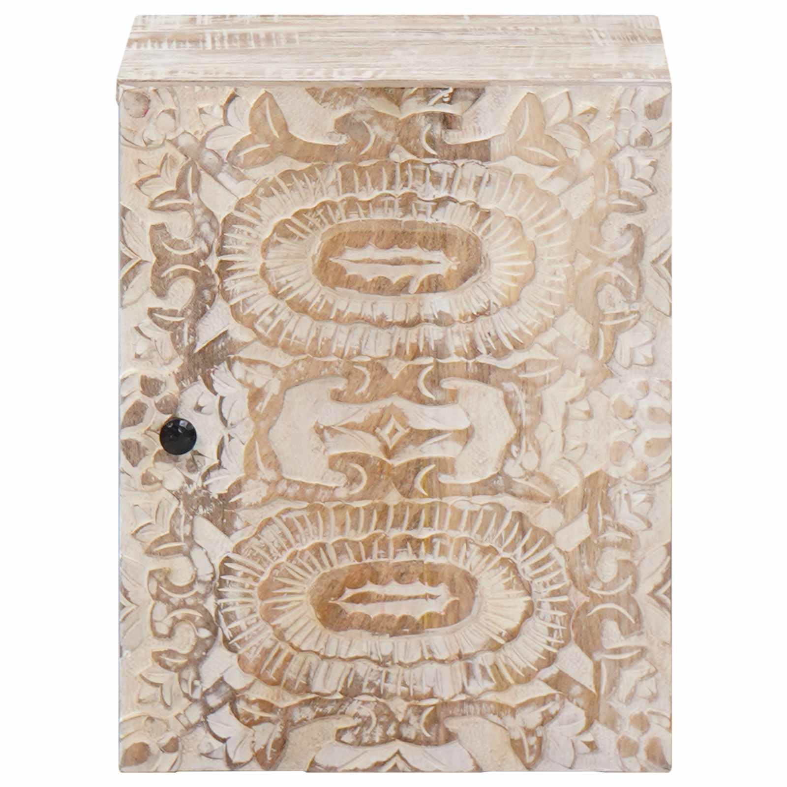 Armario colgante para cuarto de baño, color blanco, de madera maciza de mango, 38 x 33,5 x 48 cm, con marco de metal, espacio de almacenamiento y puerta para muebles de baño