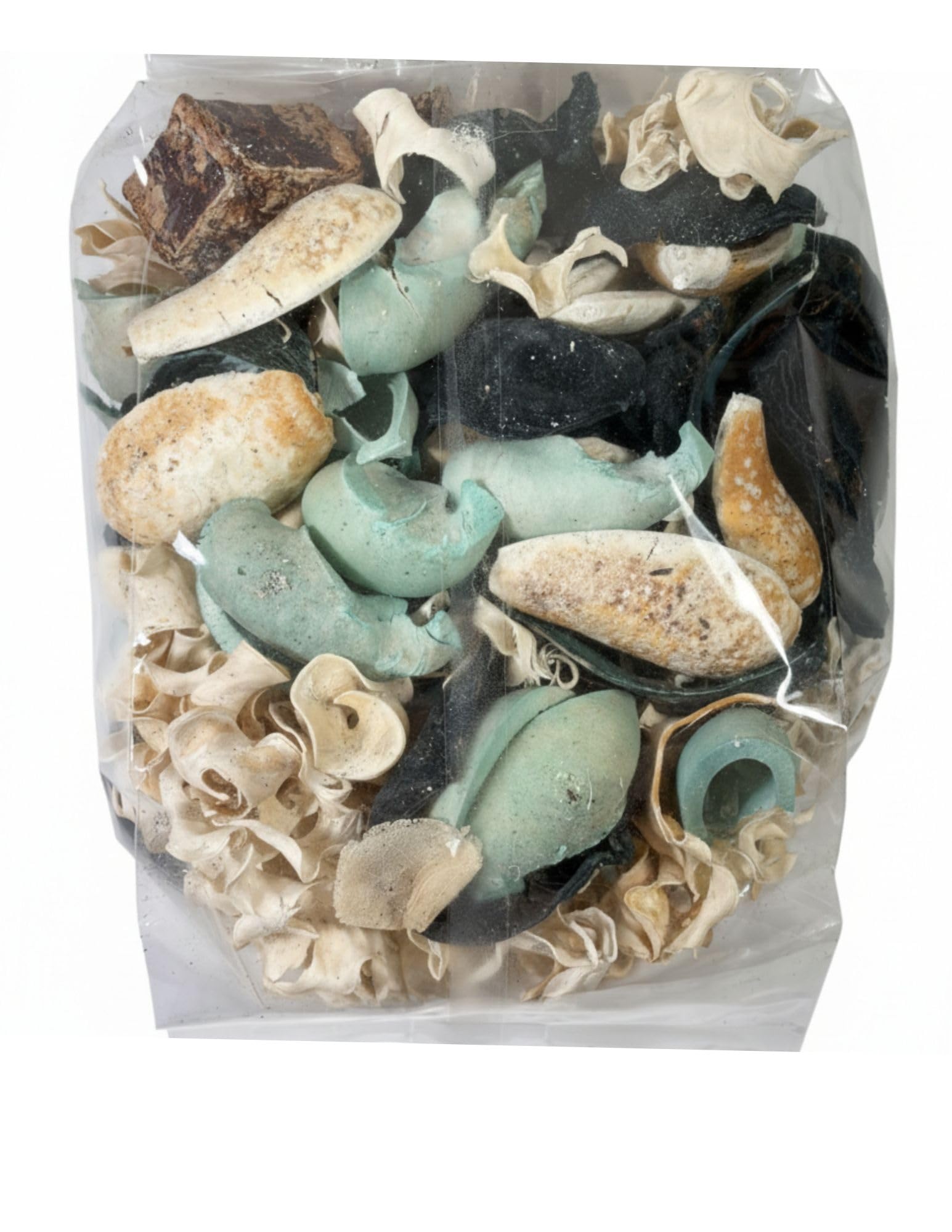 Potpourri Bag Ocean Breeze Duft, groß, dekorativer Schüsselfüller, blau, getrocknet, botanische Mischung mit Küstenmuschel, natürlicher Pod, Deko-Kugel, Raumduft, Vase und Tafelaufsatz