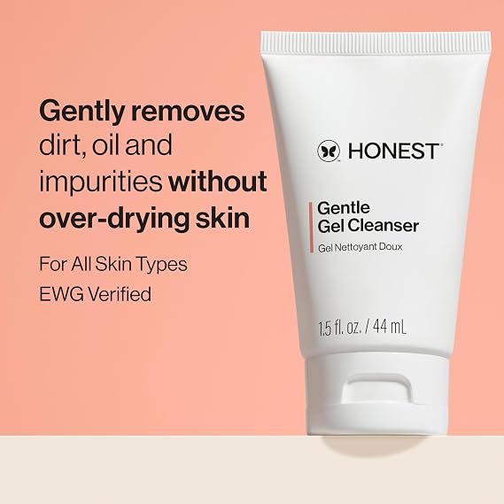 Honest Beauty Mini Gentle Gel Daily Face Cleanser, Travel Size, 1.5 fl oz