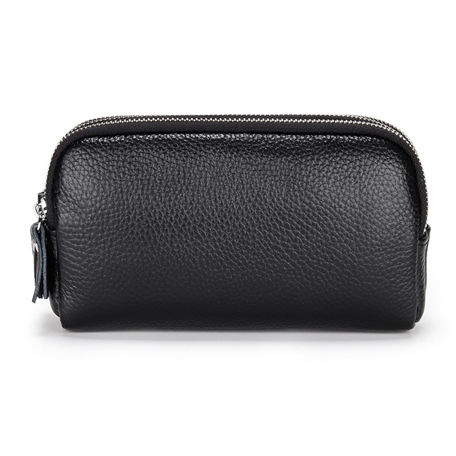 Skórzane etui damskie z zamkiem błyskawicznym i paskiem na telefon komórkowy Portfele damskie, Burgund, 18.5x10.5x5.5cm, Klasyczny