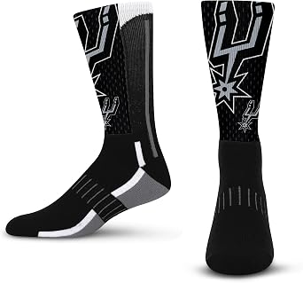 For Bare Feet NBA mens Nba Logo Zoom Mesh Primary Crew Sock Large