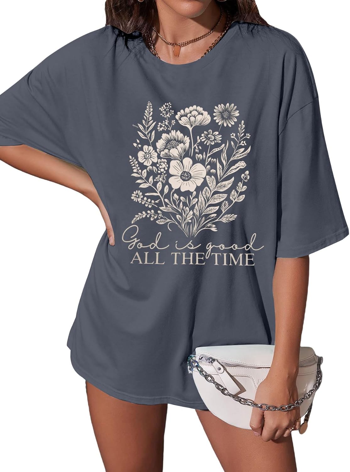 Christian Shirts for Women Oversized Fruit of The Spirit Shirt Jesus Religious Tee Bible Verse Inspirational Tops - Image 8